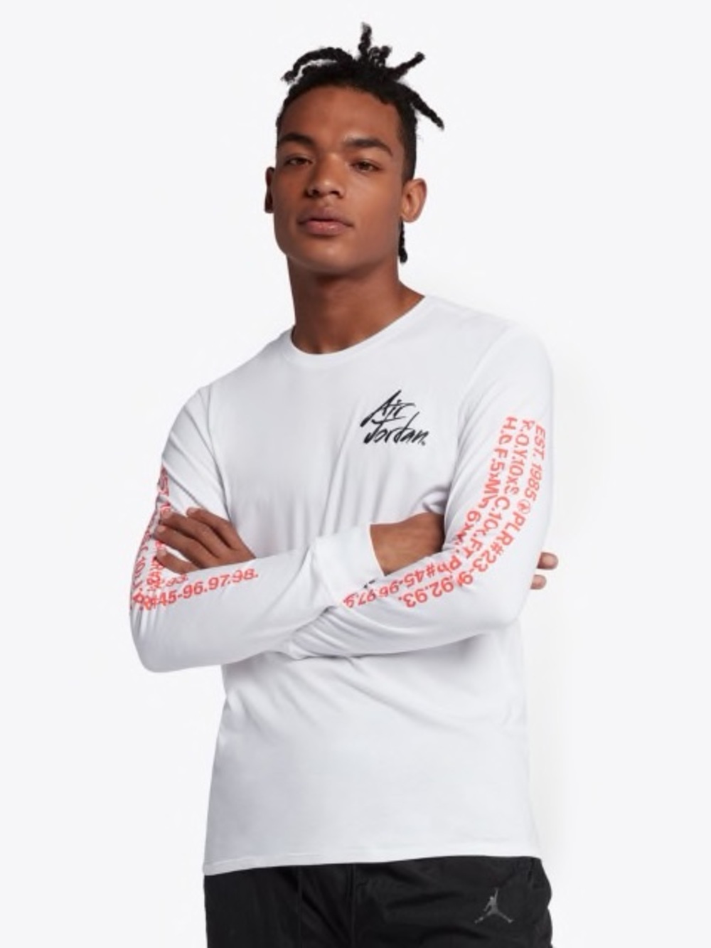 Nike Air Jordan White Long Sleeve Graphic T-Shirt Men’s XL